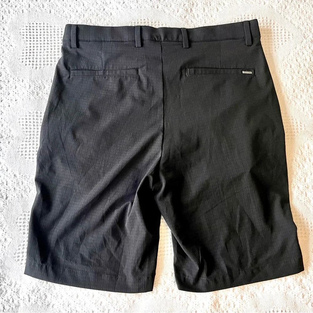 Greg Norman Collection Black Flat Front Performance Shorts - Picture 2 of 9